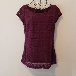 Banana Republic  Maroon Lace Top